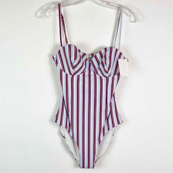 Onia NWT Belle Striped One-Piece Swimsuit Size XS - Picture 7 of 16